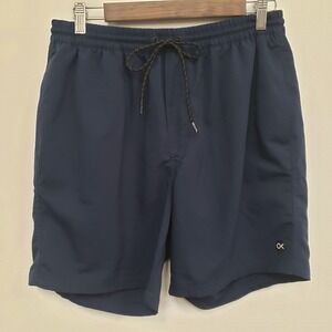 Outerknown Mens Nomatic Volley Swim Hybrid Board Shorts Size L Blue Vacation